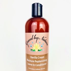 Graced by Nature Vanilla Cream Moisture Replenishing Leave-In Conditioner, one of our favourite Textured Haircare Brands