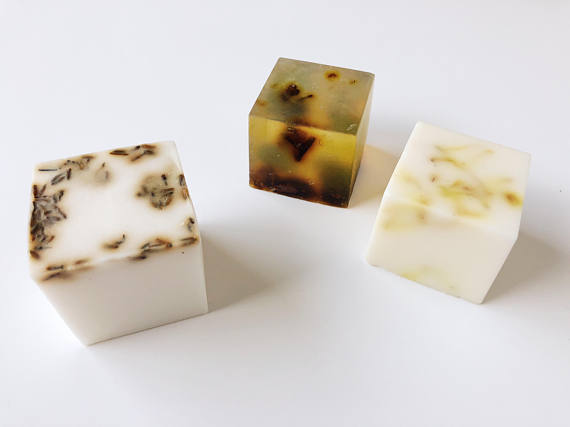 black-owned beauty: three small squares of soap