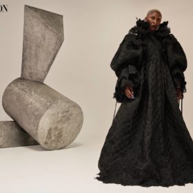 Cynthia Erivo black coat