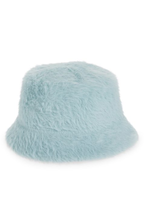 BP blue furry bucket hat