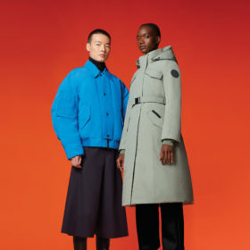 angel chen chinese designers man with blue jacket woman with grey jacket