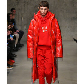 Li-ning chinese designers red jacket sweater and pants