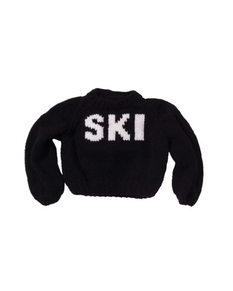 laurentian mountains travel guide black sweater with SKI on front