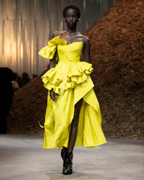 yellow dress with tulle