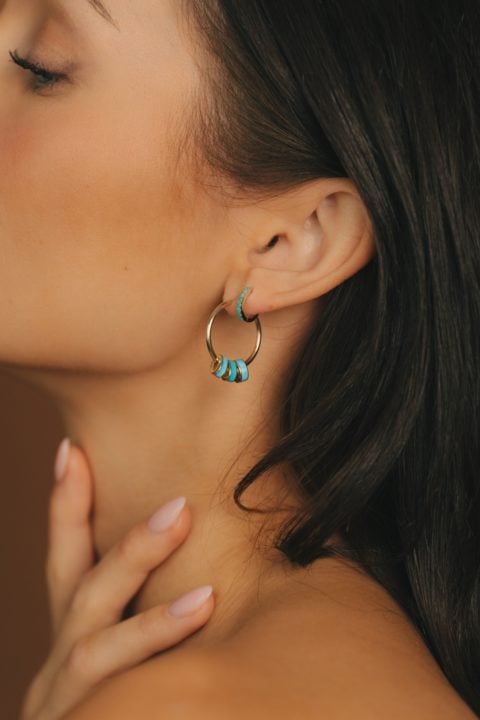 Melanie Auld Jewelery spacers on hoop earrings