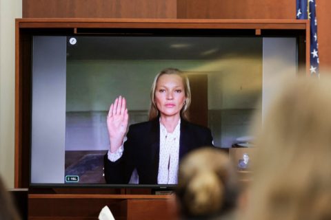 Kate Moss testifies via video chat in the Johnny Depp Amber Heard defamation trial