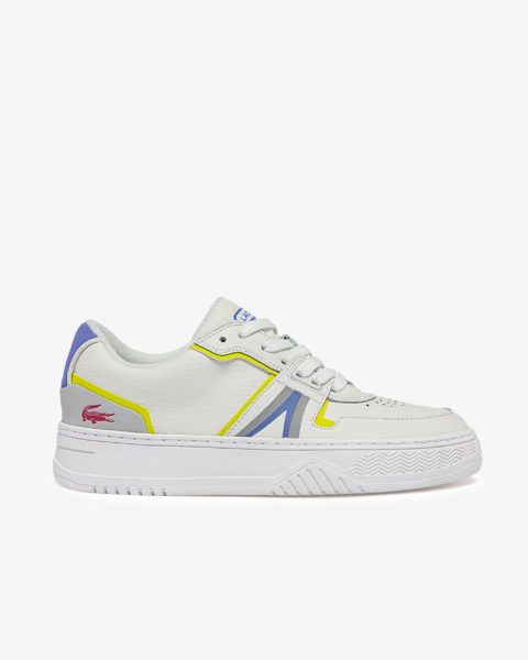 Lacoste white leather popped heel trainers