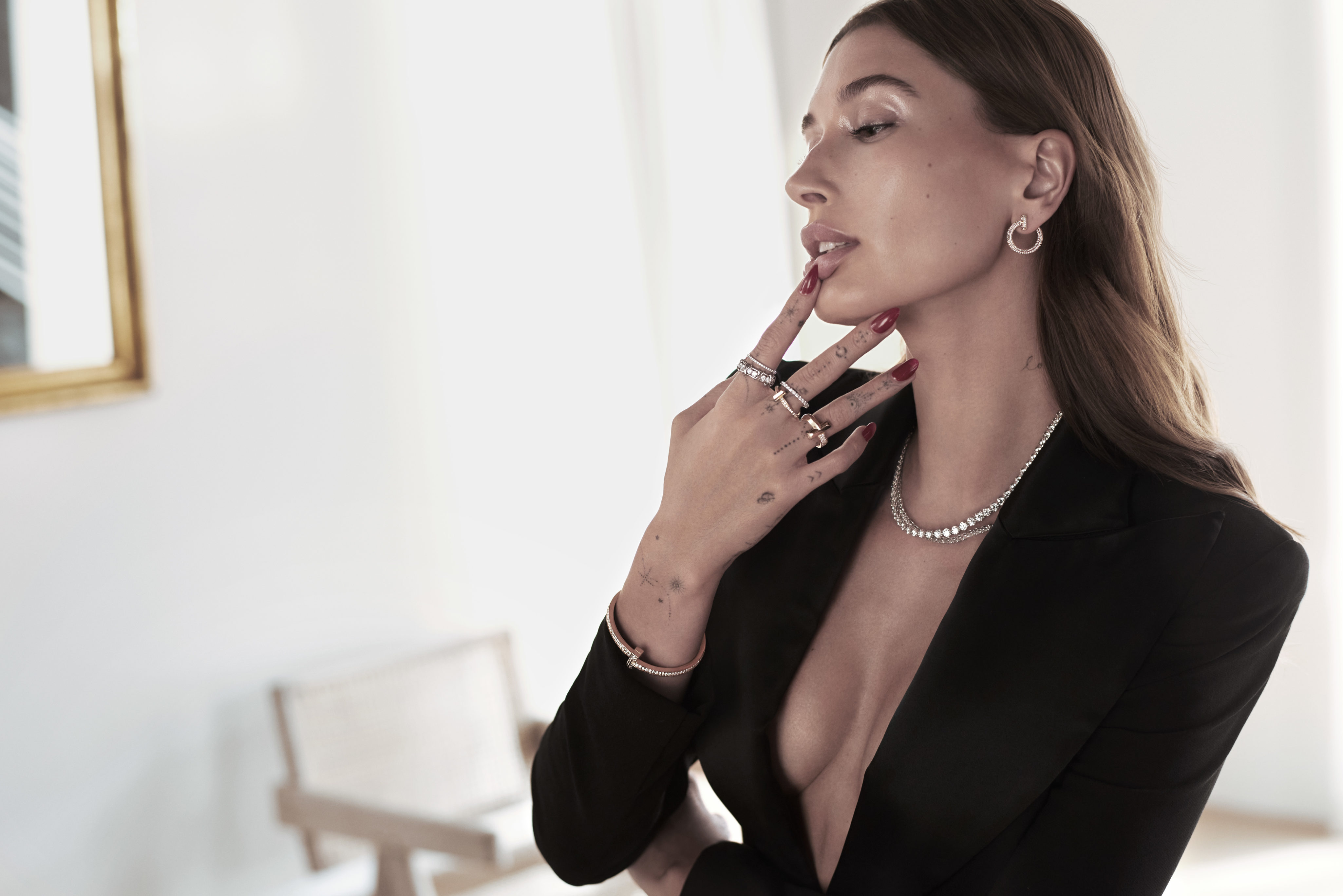 Hailey Bieber in Tiffany & Co. T Collection campaign