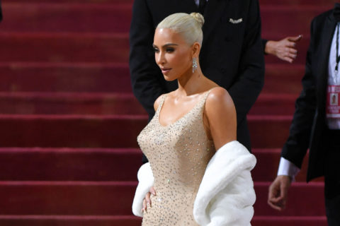 kim kardashian wears the dress marilyn monroe wore in 1962 at the 2022 met gala