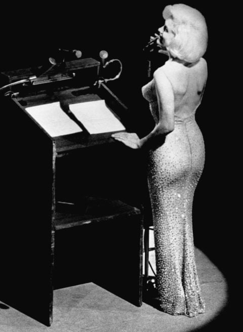 marilyn monroe in 1962 wearing the dress kim kardashian wore to the 2022 met gala