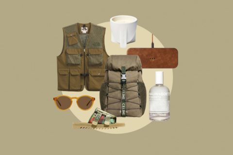 graphic image of items representing FASHION's Father's Day Gift Guide for 2022