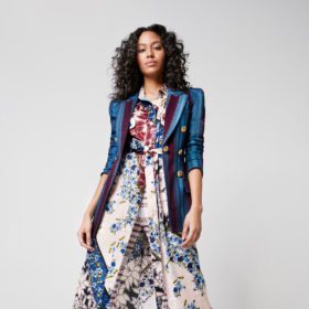 Smythe blue blazer and floral dress