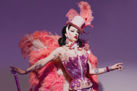 Violet Chachki pink showgirl outfit