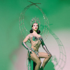 Violet Chachki silver celestial pin-up tour look
