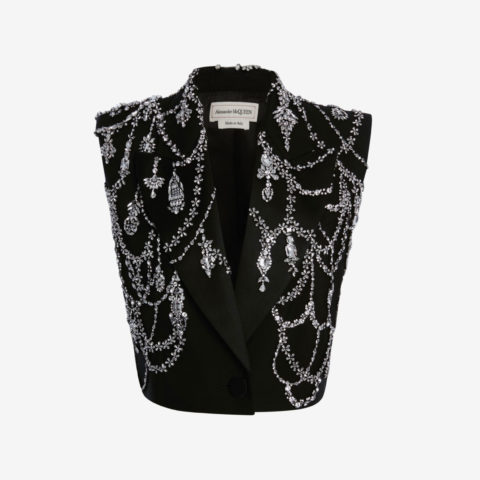 Alexander McQueen black embellished vest