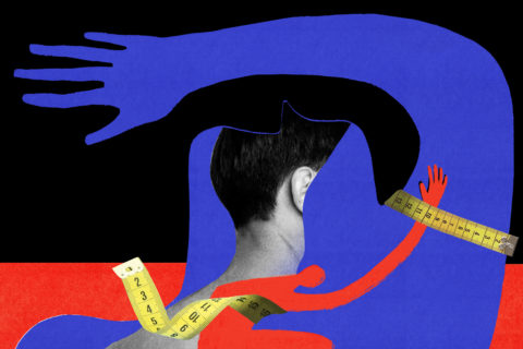 illustration depicting impact of eating disorders on men