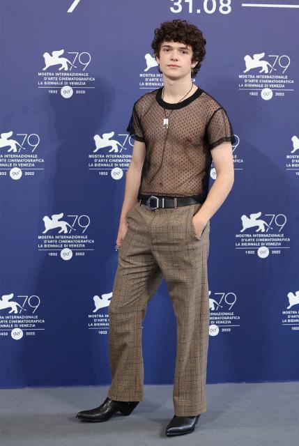 Noah Jupe in Celine Homme at the 2022 Venice Film Festival