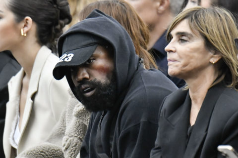 Kanye West and Carine Roitfeld at Givenchy Spring 2023