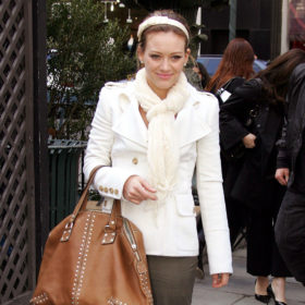Hilary Duff arrives at 'Michael Kors' fashion show during the fashion week Fall-Winter 2006 held in Bryant Park in New York City, NY, USA, on February 8, 2006.