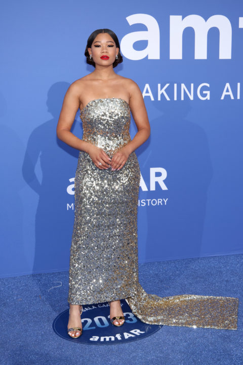 Storm Reid attends the 2023 amFAR Gala in Cannes