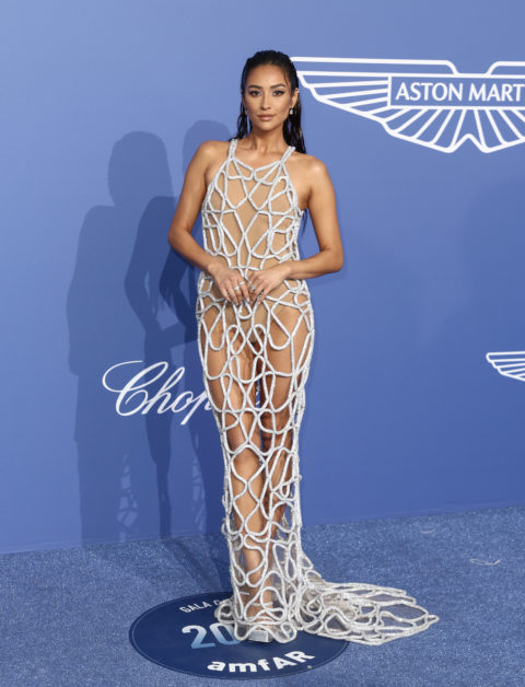 Shay Mitchell attends the 2023 amFAR Gala in Cannes