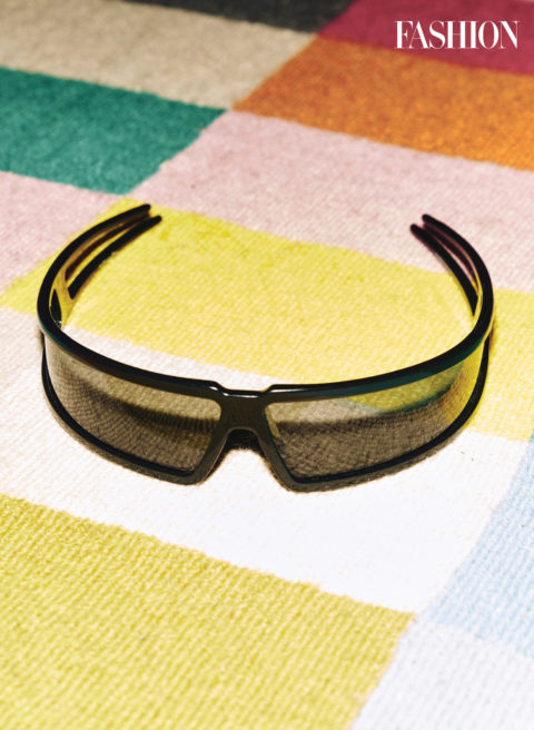 glasses collection: a pair of '80s-inspired wraparound glasses