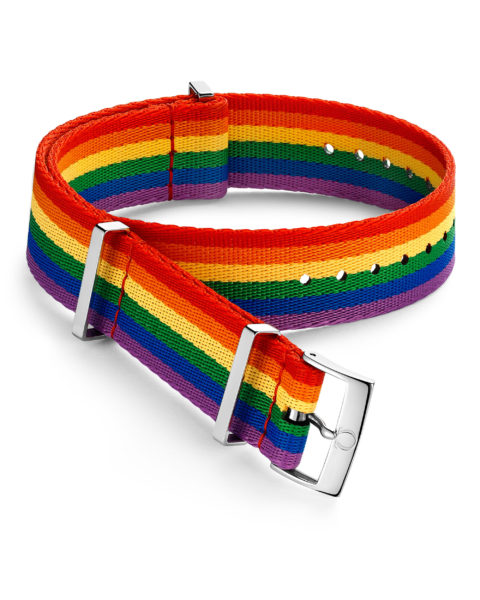 rainbow watches: a rainbow striped watch strap