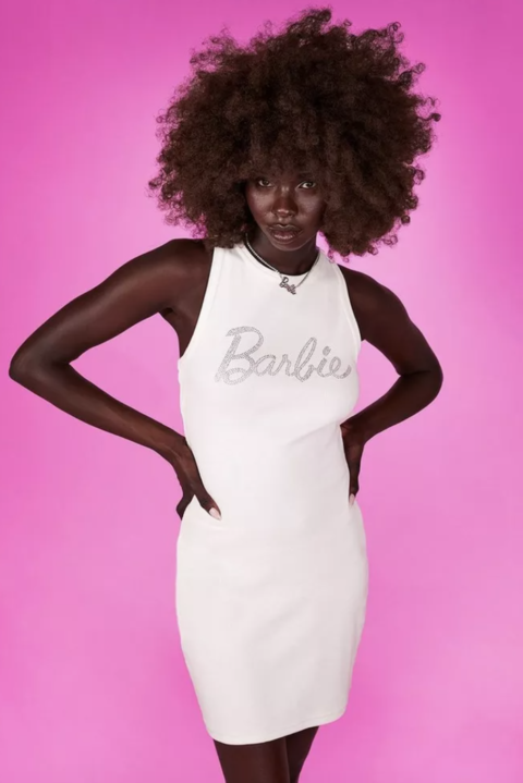 Boohoo barbie white dress