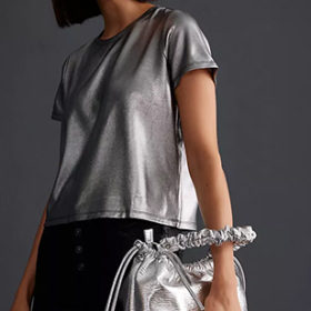 Anthropologie silver tee