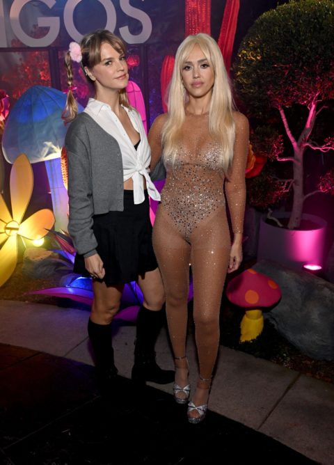 Jessica Alba and Kelly Sawyer Patricof attend an L.A. Halloween party