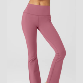 alo yoga pink flared leggings, best flared leggings