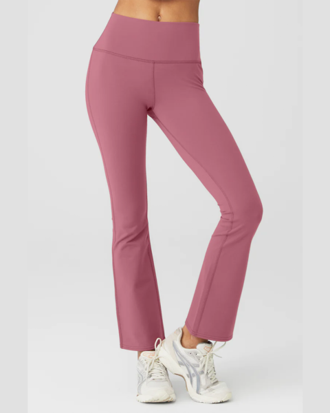 alo yoga pink flared leggings