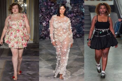 body diversity spring 2024: Plus-sized models walking on runways