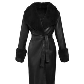 hillary macmillan faux leather wrap coat, best plus size winter coats