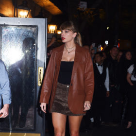 Taylor Swift leather street style