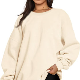 oversized sweater, Fleece Oversized Pullover Crewneck 