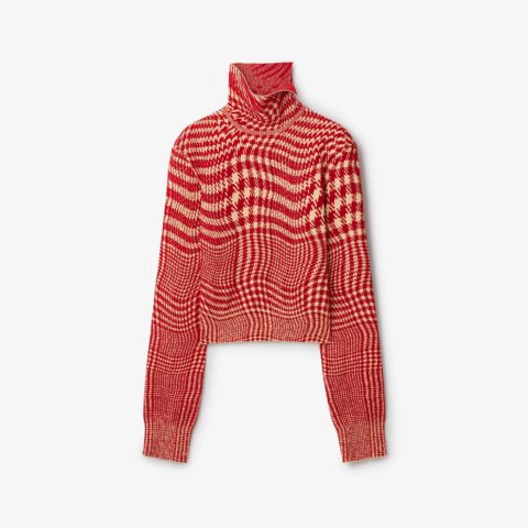 Burberry Warped Houndstooth Wool Blend Sweater, Valentine's Day Gifts for Myself