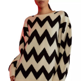 oversized sweater, Cynthia Rowley Chevron Intarsia-Knit Oversized Sweater
