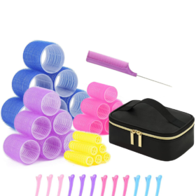 Velcro hair rollers with cosmetic bag, best hair rollers