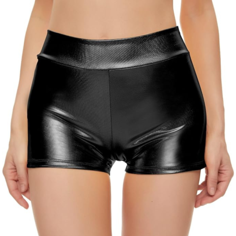 Kepblom Womens Metallic Booty Shorts, booty shorts trend