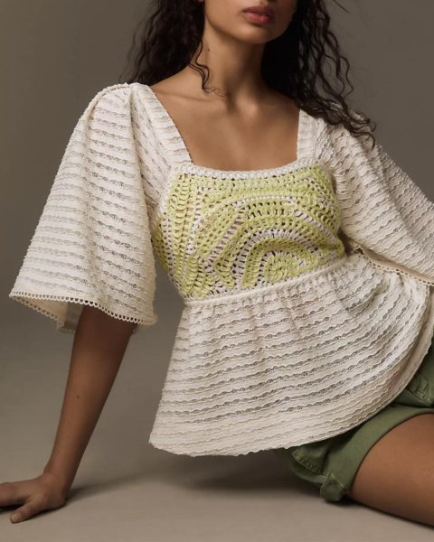 adviicd Womens Tops Trendy Womens Summer Tops 2024 Trendy Crochet V Neck  Tee Shirts Short Sleeve Casual GN2,XXL 