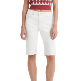 white levi's bermuda shorts